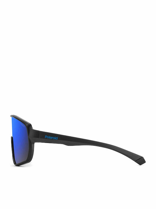 Polaroid Mask Kids Sunglasses with Polarized Mirror Lens Black for 7-11 Years