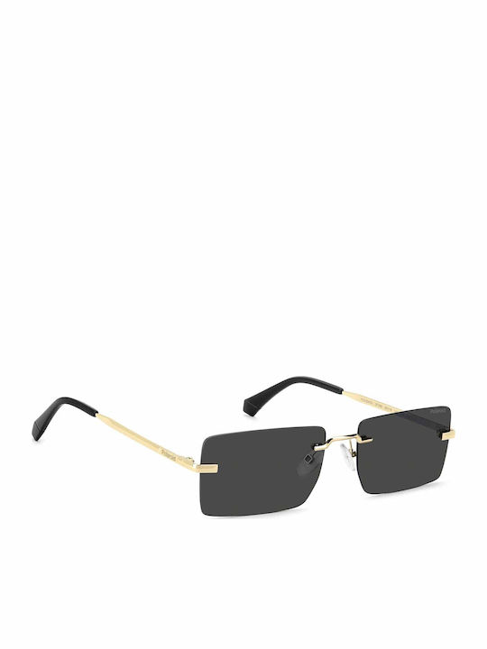 Polaroid Damentliche Sonnenbrille mit Goldenem Metallrahmen und Grauen Polarisiertem Glas PLD6245/S 2F7/M9