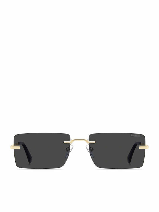 Polaroid Damentliche Sonnenbrille mit Goldenem Metallrahmen und Grauen Polarisiertem Glas PLD6245/S 2F7/M9