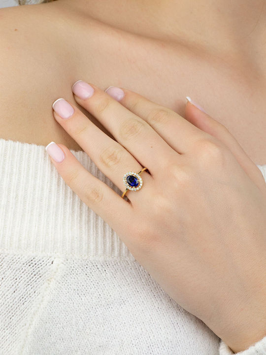 Kiriakos Gofas Single Stone from Gold 14K with Diamond