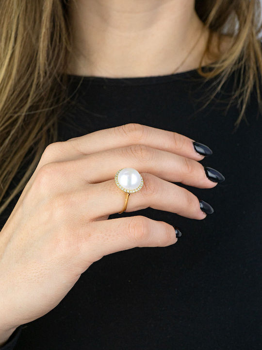 Kiriakos Gofas Single Stone from Gold 18K with Diamond