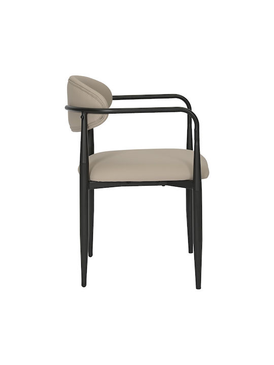 Kalone Dining Room Artificial Leather Chair Grey-beige 56x55x78cm
