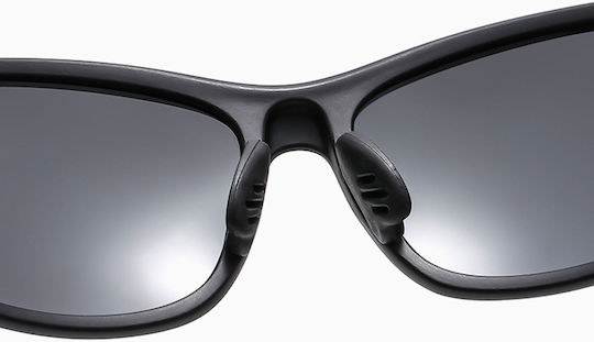 Ochelari de soare pentru copii Techsuit Bike 9309, ciclism sportiv, activități în aer liber, ramă polarizată din PC, unisex, negru roșu