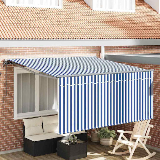 Foldable Tent Blue White Stripes Large
