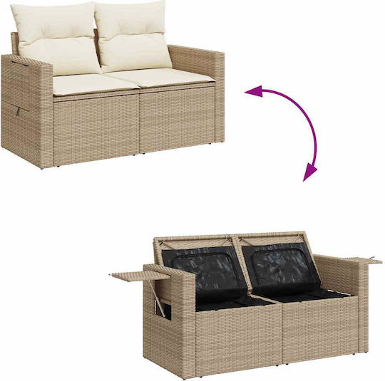 Garten- und Outdoor-Möbelsets 9 Stück Beige mit Kissen