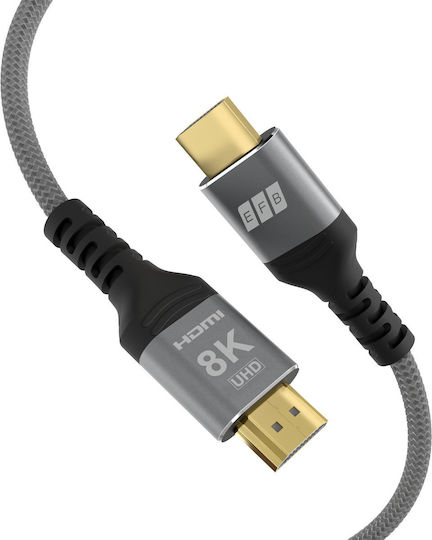 EFB HDMI 2.1 Ultra High Speed 48Gbps 4K 120Hz HDR VRR Kabel HDMI-Stecker - HDMI-Stecker 0,5m Schwarzes