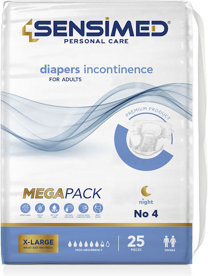 Sensimed Ανοιχτές Πάνες Ακράτειας Νυκτός Megapack 25τεμ Extra Large
