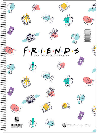 Salko Paper Спирал Тетрадка На райета A4 3 Теми Friends Лилав 1бр