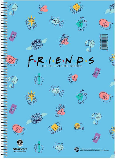 Salko Paper Спирал Тетрадка На райета A4 3 Теми Friends Лилав 1бр