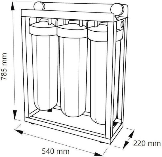 Aqua Filter Water Filtration System Triple Central Supply Micron 1'' BBF318