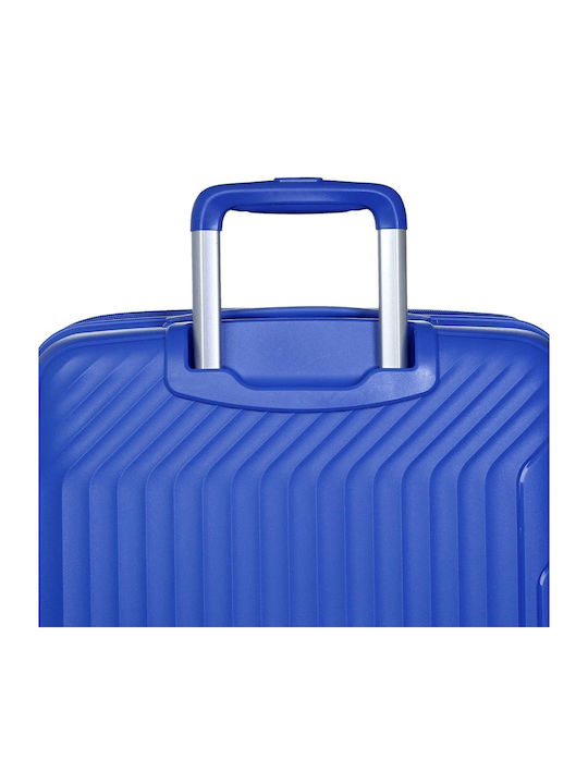 Diplomat Large The New York Collection Large Hard Blue Suitcase With 4 Wheels Height 74cm