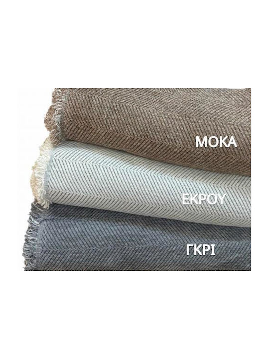 Linea Home Throws & Couch Blankets Two Seater Sofa Chenille 180x240cm Ecru / Gray