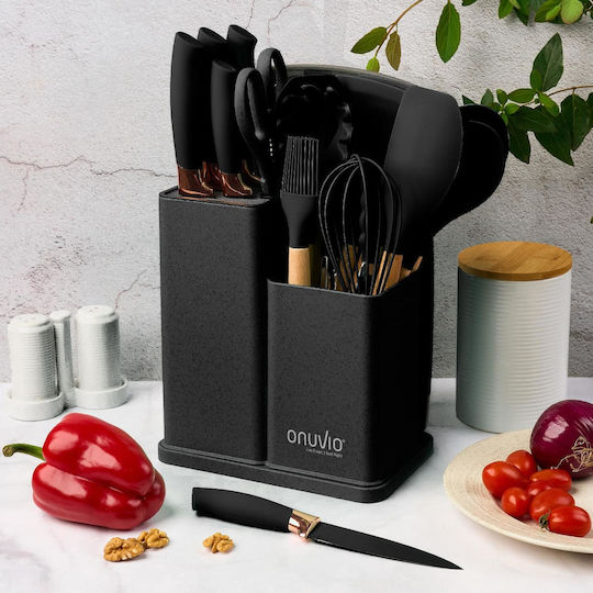 Silicone Cooking Utensil Set Black Fiona 19pcs