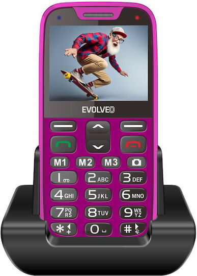 Evolveo EasyPhone XR Single SIM Mobile with Large Buttons Pink