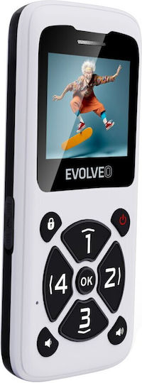 Evolveo EasyPhone ID Single SIM Telefon Mobil Cu Butoane Mari Alb