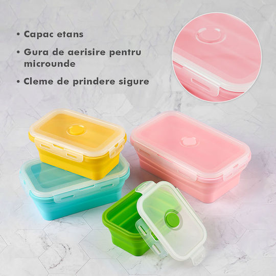 Lunchbox Silikon Mehrfarbig Geeignet für die Mikrowelle 4Stück