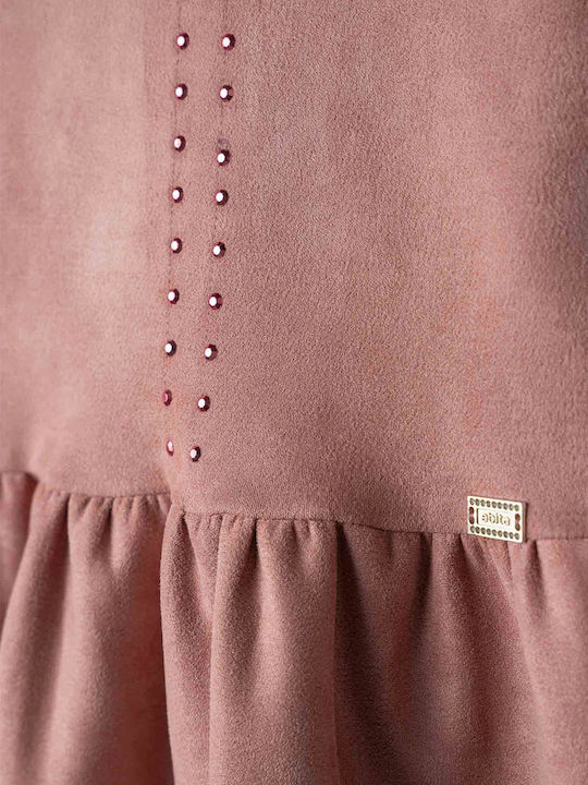 Evita Kinderkleid Samt Pink