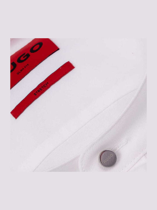 Hugo Kaleb Πουκάμισο Slim Fit Λευκο