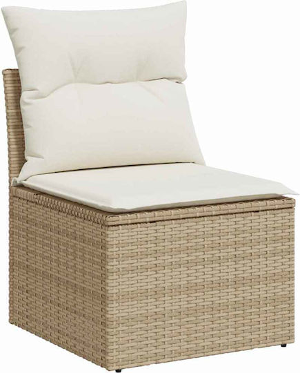 vidaXL Garden & Outdoor Furniture Set Living Room 9 Pieces Beige with Pillows