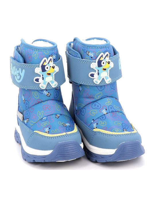 Kids Snow Boots with Velcro Blue