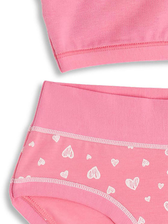 Cotonella Set of Kids' Bralettes Pink