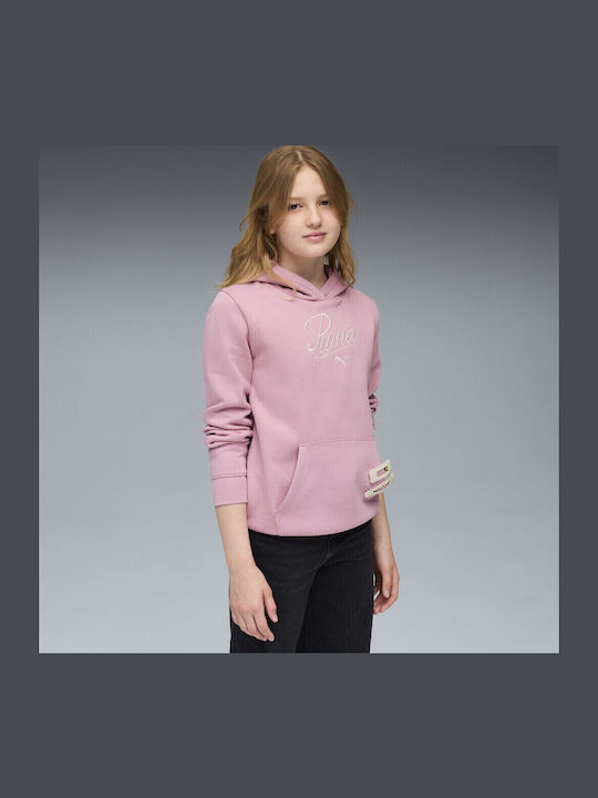 Детски Суичър с Качулка и Джобове Pink Hoodie Fl