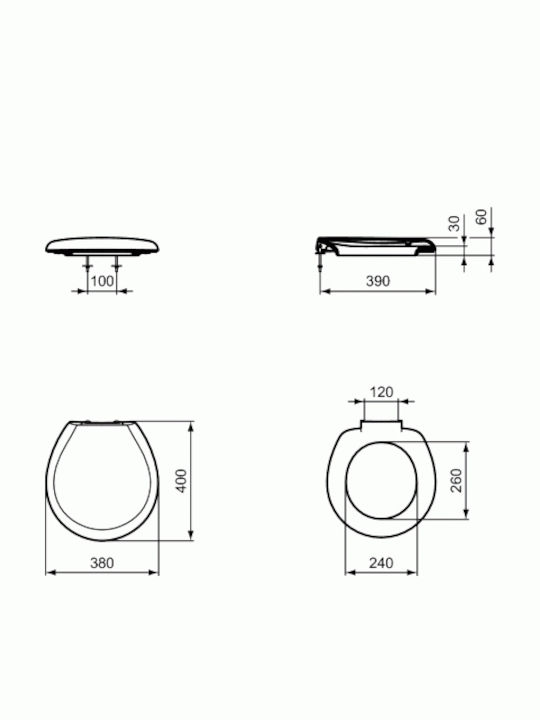 Ideal Standard Καπάκι Λεκάνης Πλαστικό Λευκό