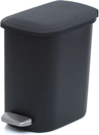 Rainbow Metalic Set perie de toaletă și coș de gunoi pentru baie Închidere lentă 6lt Negru