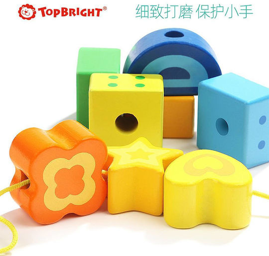 Top Bright Caterpillar Lacing Wooden Building Blocks For 1.5+ Years 20 Pieces