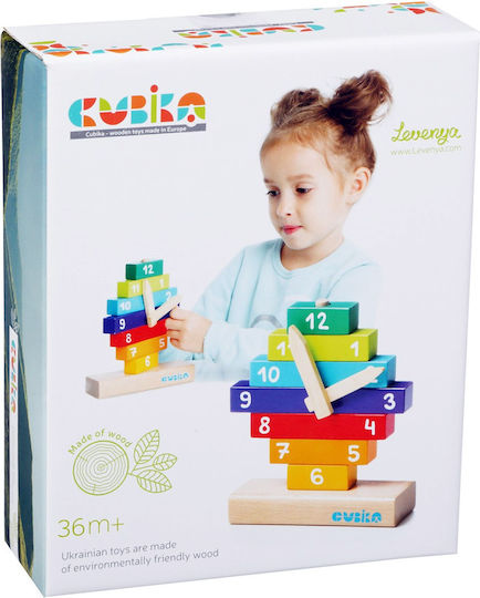 Cubika Блокчета Часовник Дървени за 3-6 години години 10бр