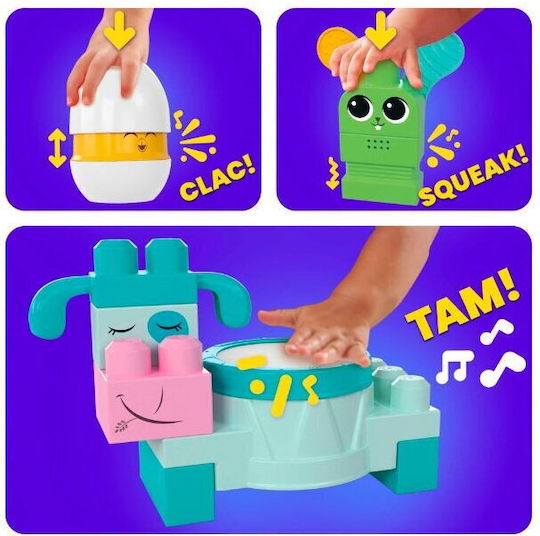 Mega Bloks Cuburi De Construit Musical Farm Band Pentru 1+ Ani 40 Bucăți