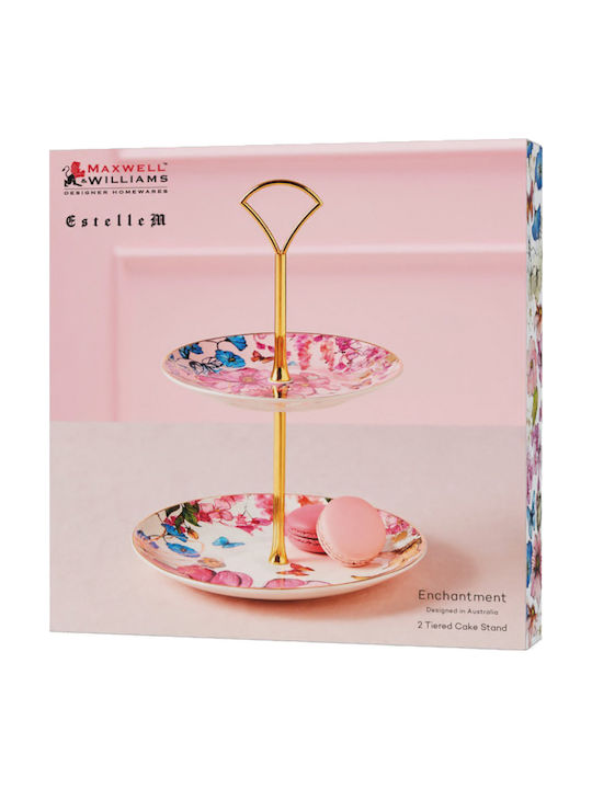Maxwell & Williams Εταζέρα από Πορσελάνη Ροζ Ø25cm Π19xΜ25cm Maxwell & Williams Εταζέρα από Πορσελάνη Ροζ Ø25cm Π19xΜ25cm