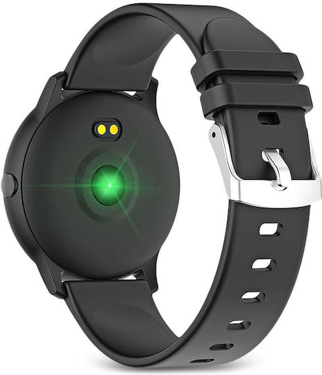 Smartwatch Kingwear Idealstore Ecran Tactil HD de 1,3 Inch Rezistent la Apă Pedometrul Monitor de Ritm Cardiac Monitor de Tensiune Arterială Memento Sedentar Mod Sport Negru
