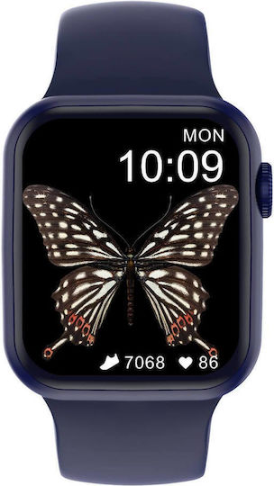 Smartwatch Idealstore I Watch S6 Full Touch Screen Curved 2.5d Screen Call Function Built-in Speaker Microphone Multi-sport Function Heart Rate Sensor Pedometer Sleep Monitor Blue Color
