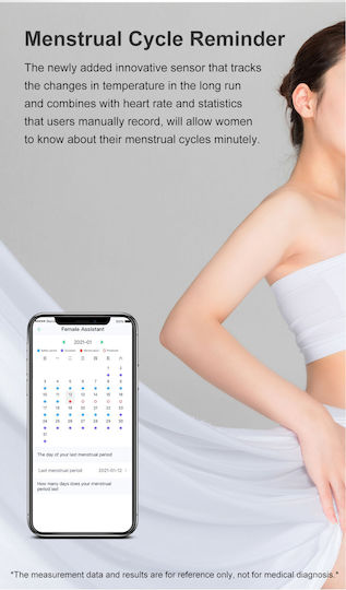 Ceas inteligent Idealstore Xiabest Bluetooth NFC Asistent vocal Urmărire GPS Moduri sportive Senzor de temperatură și oxigen Încărcare wireless Ritm cardiac Tensiune arterială Parolă Memento menstrual Curea din silicon aur roz
