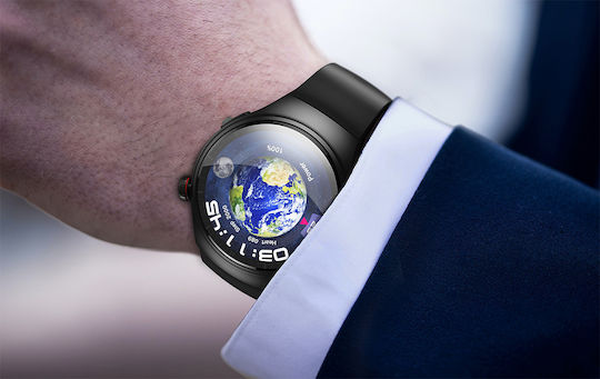 Smartwatch Idealstore Roundsims3 1.43 Inch Amoled Display Android 8.1 GPS Glonass Compass 4G Calling HD Speaker Microphone 1000 mAh Battery Nano SIM Heart Rate Monitor SpO2 Magnetic Charging Quad-Core Cortex Processor Black Silicone Strap