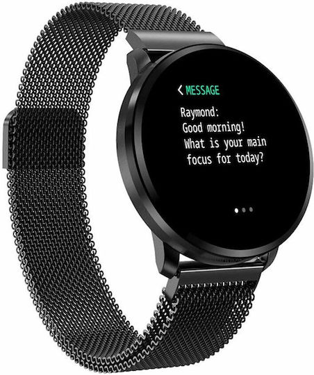 Smartwatch Fitness Bracelet 2in1 Bestproof Extra 8 Step Distance Monitoring Heart Rate Detection Anti-lost Function Weather Display Call Text Notifications Ip67 Waterproof Metallic Black