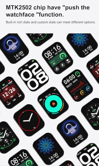 Prince Collection Smartwatch Idealstore 1,96 Zoll Touchscreen Bluetooth-Anruf Nachrichtenbenachrichtigungen Herzfrequenz Schlafüberwachung Multisport Eingebauter Lautsprecher Mikrofon IP67 Alarm Android-iOS Lange Akkulaufzeit Schwarze Edition
