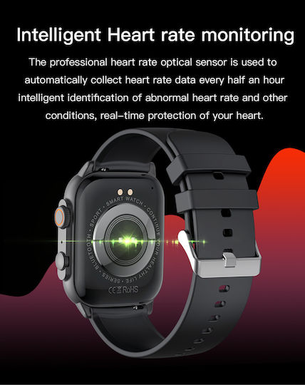 Smartwatch Idealstore Tessla 11 Pro Display Amoled Apelare Bluetooth Difuzor Microfon Monitorizare Somn Sport NFC Asistent Vocal Monitorizare Sănătate Aplicații Bursiere Prognoza Meteo Notificări Facebook Whatsapp Instagram Culoare Neagră