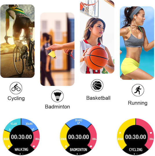Smartwatch Diamond Dt86 Idealstore Premium Design 1.09 Inch Display Lcd Screen Ip67 Waterproof Compatible Android Ios Bluetooth 5 Health Monitoring Functions Call Text Notifications Pedometer Stopwatch Metal Bracelet