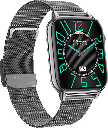 Ceas Inteligent Colecția Star Idealstore Ecran Tactil 1.85 Inch Apel NFC Notificări Mesaje prin Bluetooth Monitorizare Ritm Cardiac Somn Difuzor și Microfon Încorporat IP67 Alarmă Android-iOS Negru Metalic