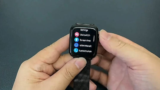 Smartwatch Idealstore I Watch S6 Voll-Touchscreen Gebogenes 2.5D-Display Anruffunktion Eingebauter Lautsprecher Mikrofon Multi-Sport-Funktion Herzfrequenzsensor Schrittzähler Schlafmonitor Farbe Schwarz