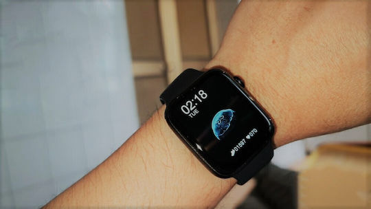 Smartwatch Idealstore I Watch S6 Voll-Touchscreen Gebogenes 2.5D-Display Anruffunktion Eingebauter Lautsprecher Mikrofon Multi-Sport-Funktion Herzfrequenzsensor Schrittzähler Schlafmonitor Farbe Schwarz