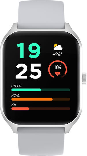Prince Collection Smartwatch Idealstore 1.96 Inch Touch Screen Bluetooth Call Message Notifications Heart Rate Sleep Monitoring Multi-sport Built-in Speaker Microphone Ip67 Alarm Android-iOS Long Battery Silver Edition