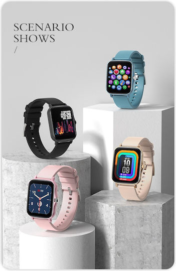 Smartwatch Y20 Squarestyle Idealstore Waterproof Hd Screen 1.7 Inch Compatible Android Ios Bluetooth Notifications Sports Pedometer Heart Rate Monitor Gold
