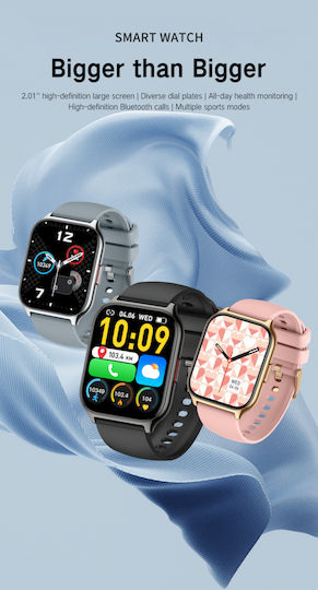 Zonstylefit Smartwatch Idealstore 2.01 Touch Screen Android Ios Speaker-microphone Music Control Camera Calls Messages Whatsapp Facebook Weather Fitness Tracker Ip67 Heart Rate Blood Pressure Spo2 Sleep Monitoring Sports