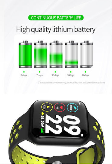 Smartwatch Force Sport8 Ecran TFT de 1,3 Inch Monitorizare Ritm Cardiac Somn Senzor 3D Pedometrul pentru Măsurarea Pașilor Calorii Arse Funcție Anti-pierdere Compatibilitate Android iOS Negru-verde