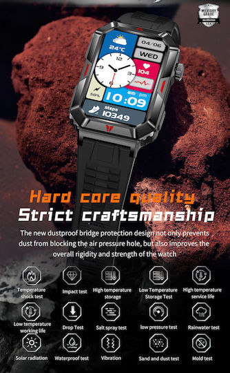 Dynamic Evolution Smartwatch Idealstore 1.57 Inch Color Lcd Screen Heart Rate Monitoring Blood Pressure Multi-sport Weather Fitness Tracker Female Function Life Waterproof Notifications Bluetooth Call Android Ios Music Control