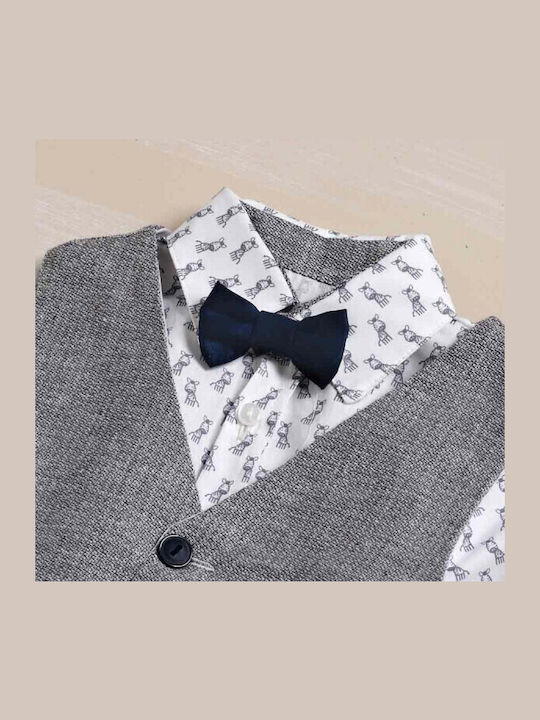 Lollipop Boys Baptism Suit with Vest 5pcs Gray