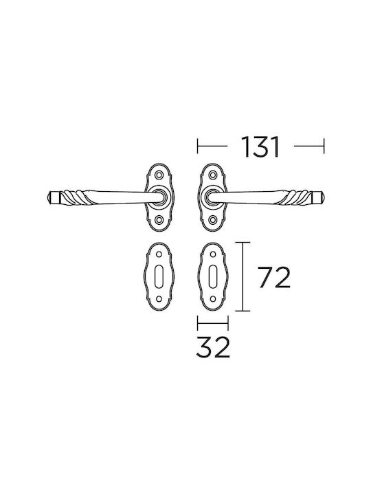 Conset Lever Middle Door with Rosette C935 Pair Black